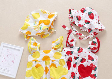 Newborn Girls Fruit Print Romper